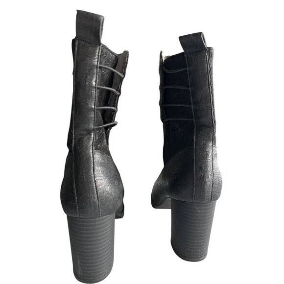 JBU By Jambu Violet Black Leather Ankle Boots Side Zip 3.5” Heel Size 8 - Picture 3 of 10